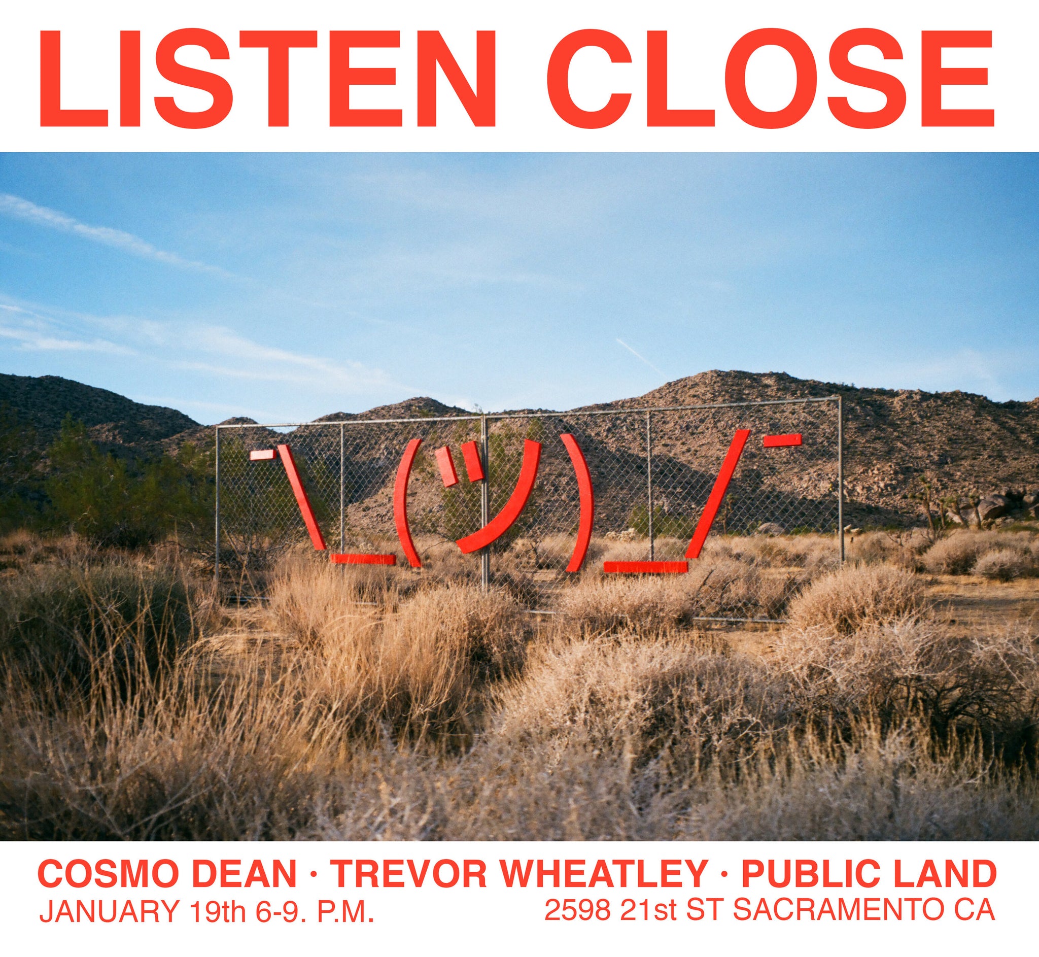 Trevor Wheatley + Cosmo Dean's "Listen Close" @ Public Land