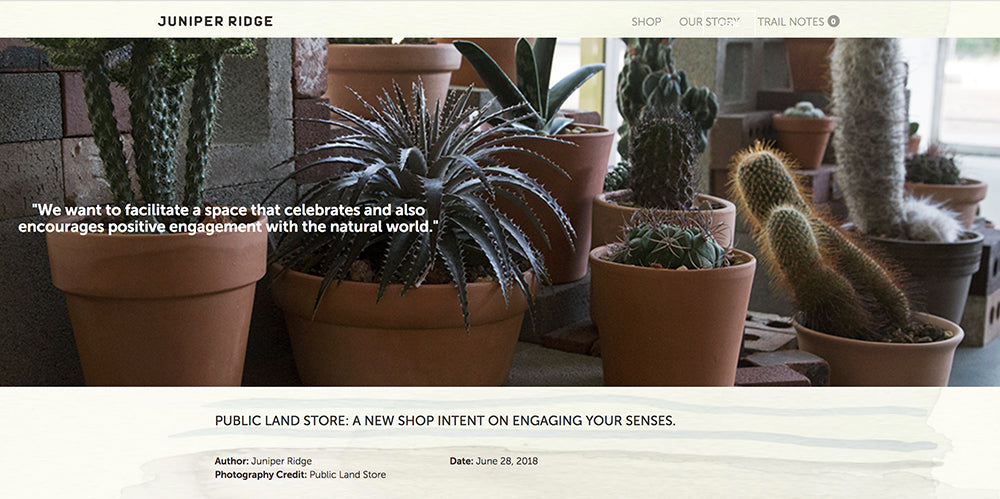Juniper Ridge Feature – Public Land Store