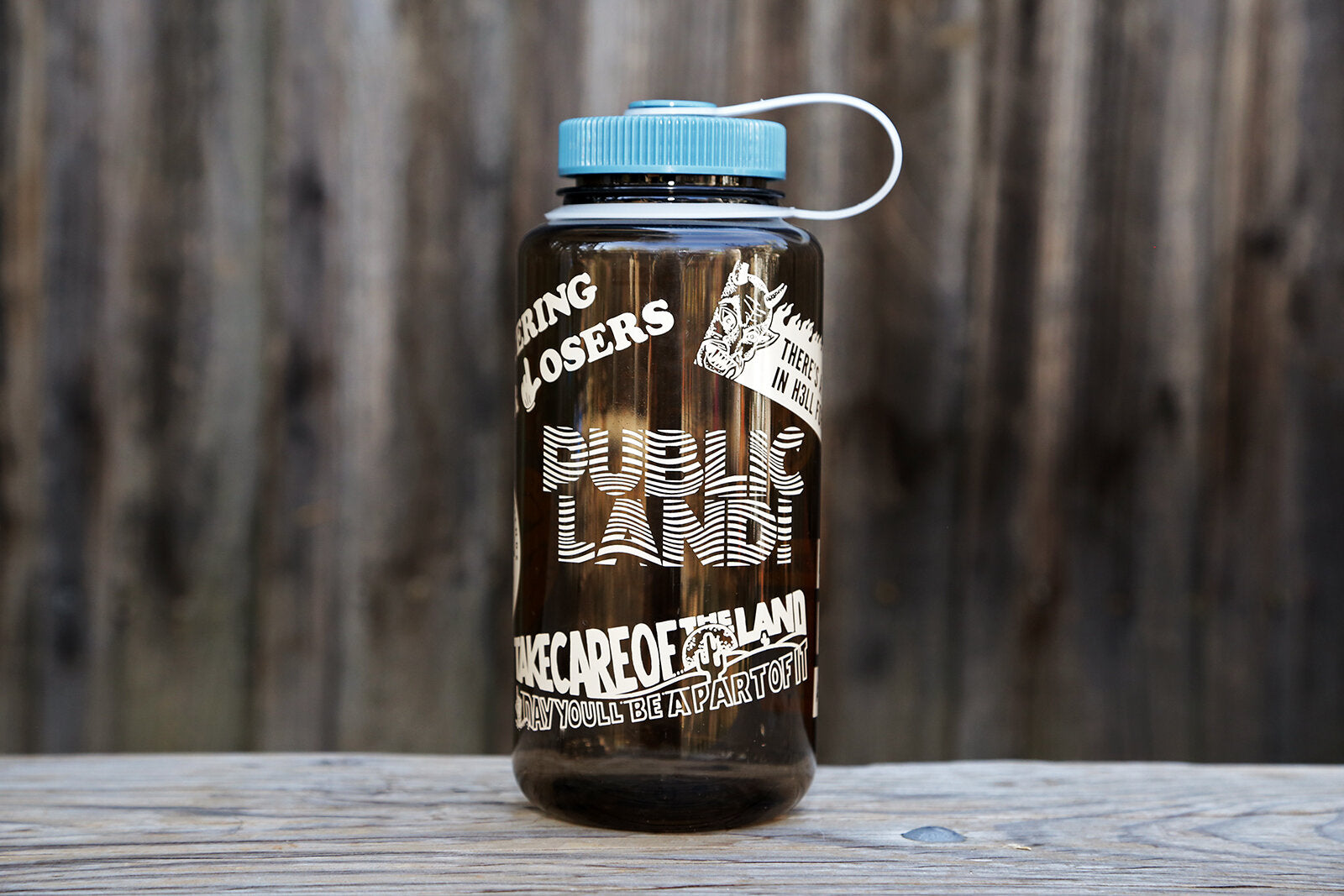 Bumper Sticker Bottle - Woodsman/Blue