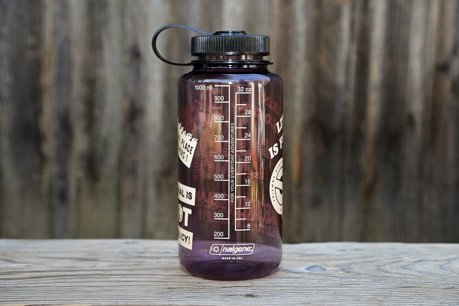 Bumper Sticker Bottle - Aubergine/Black